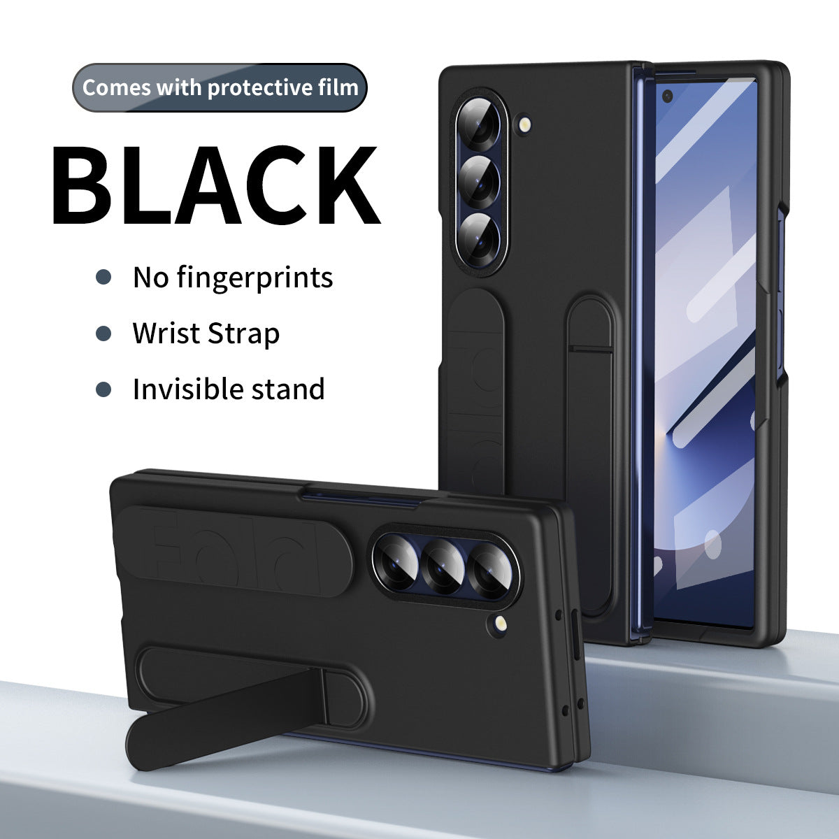 Shell And Film integrated Bracket Wrist Strap Phone Case For Samsung Z fold Series