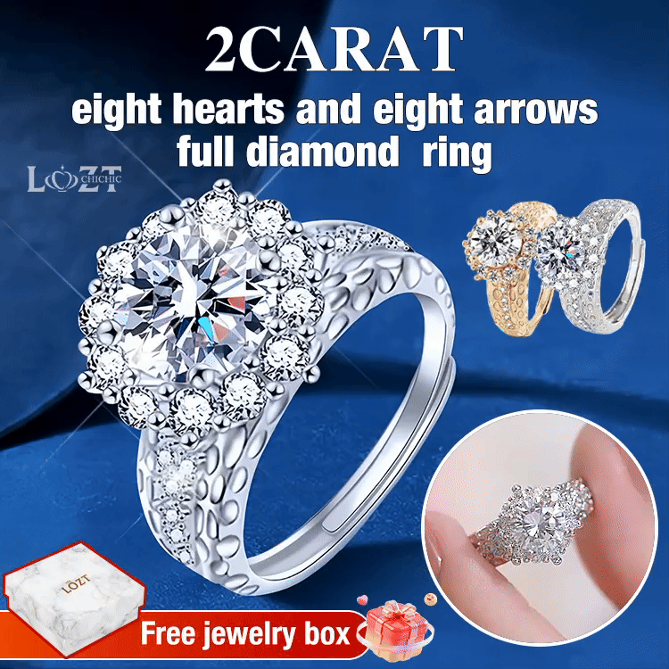 2Carat eight hearts and eight arrows full diamond ring - Eight hearts and eight arrows a pledge of love a lifetime commitment