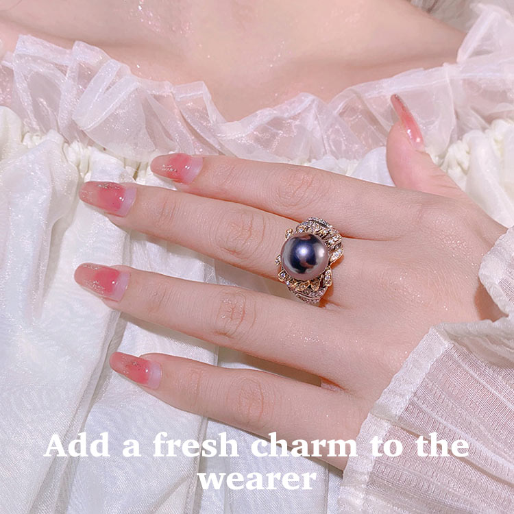 French Flower Diamond Natural Pearl Ring - An exquisite encounter of taste and luxury