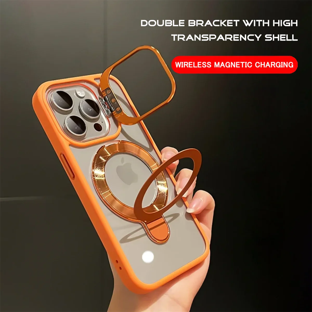 Ultra-thin Magnetic Holder Transparent Phone Case For iPhone