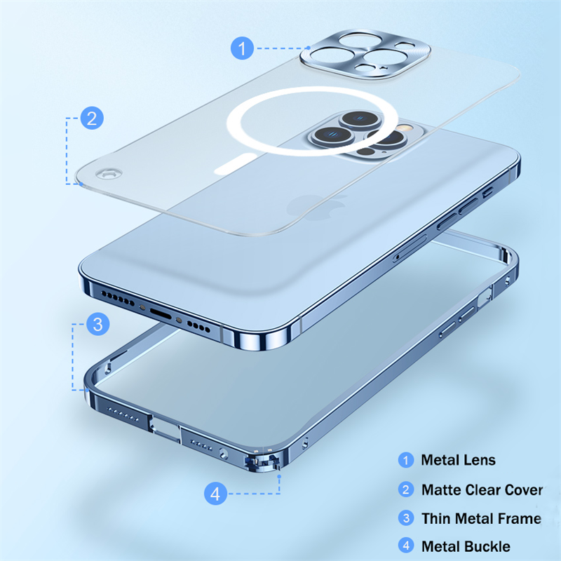 Metal Magnetic Aluminum Alloy Case For iPhone
