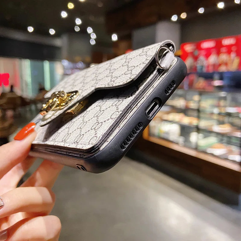 New Luxury Fashion Leather Crossbody Wallet Phone Case For iPhone