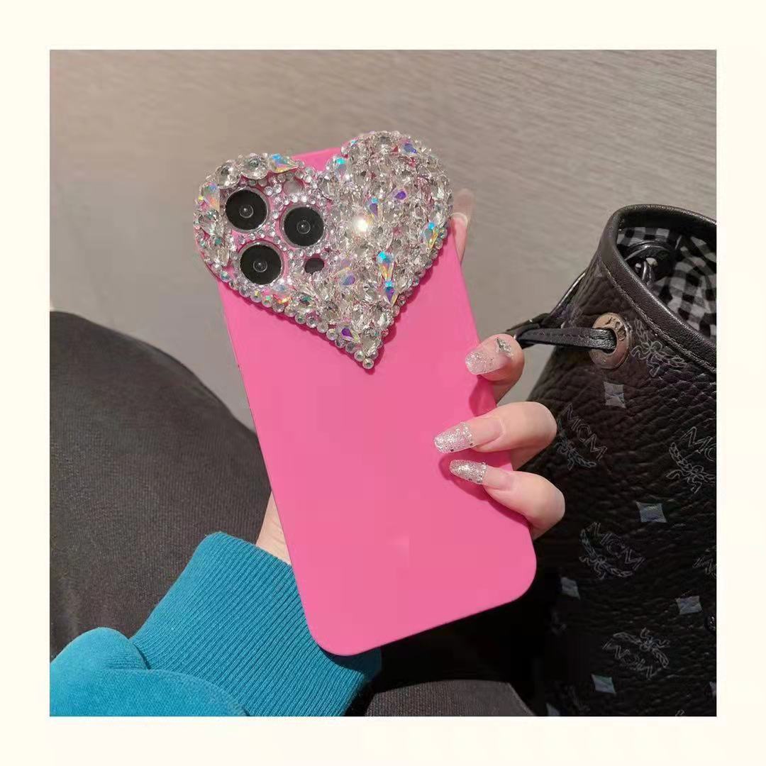 Heart Gem Silicone Diamond Phone Case