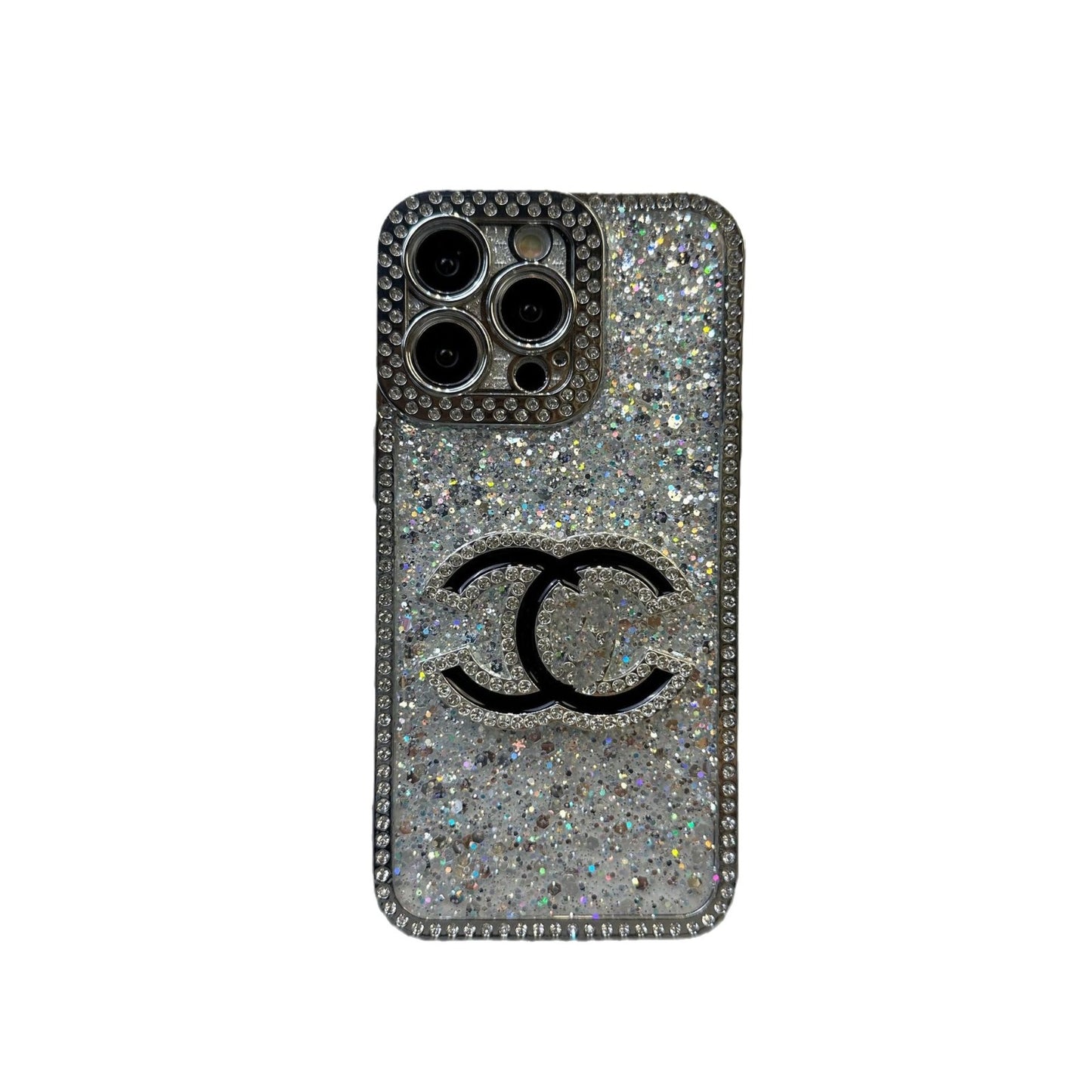 Luxury diamond-studded Chanel style phone case