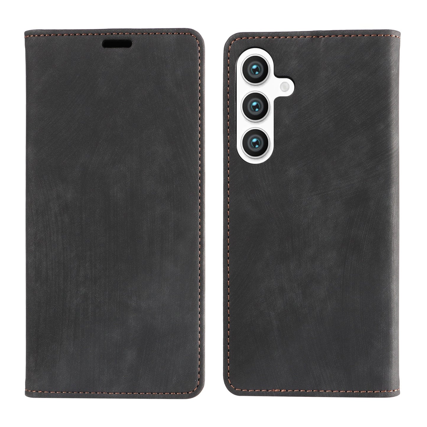 Premium na magnetic lambskin cover retro card flip phone case