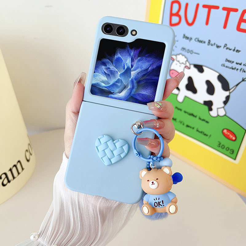 Silicone diamond heart cartoon pendant mobile phone case