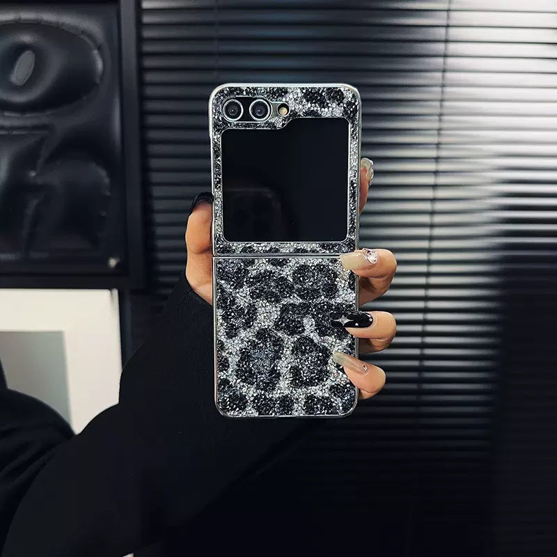 Luxury Glitter leopard Case For Galaxy Z Flip 3/4/5