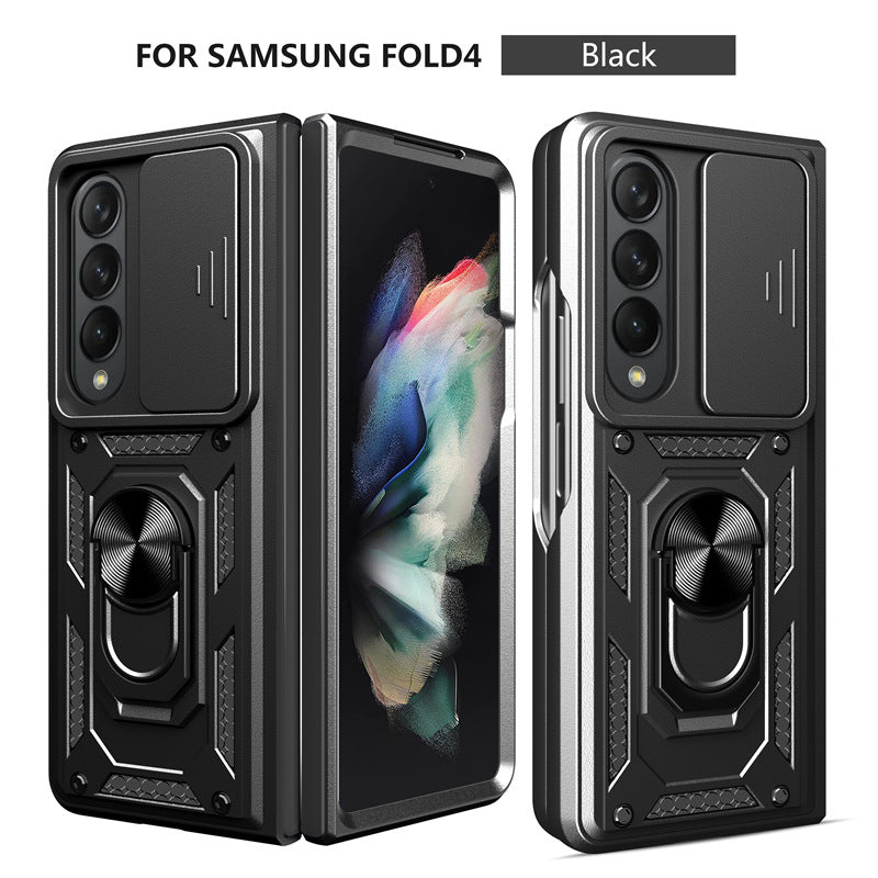 Mecha folding screen sliding window anti-fall protective mobile phone case suitable for Samsung Z Fold6/5/4