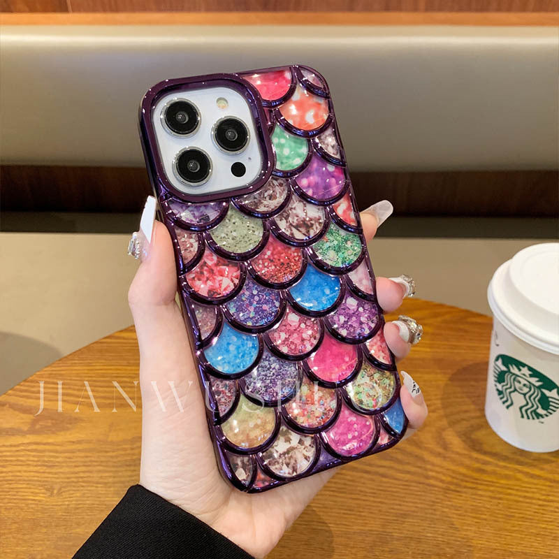 2024 New Mermaid Three-Dimensional Luxury Light Scale Phone Case