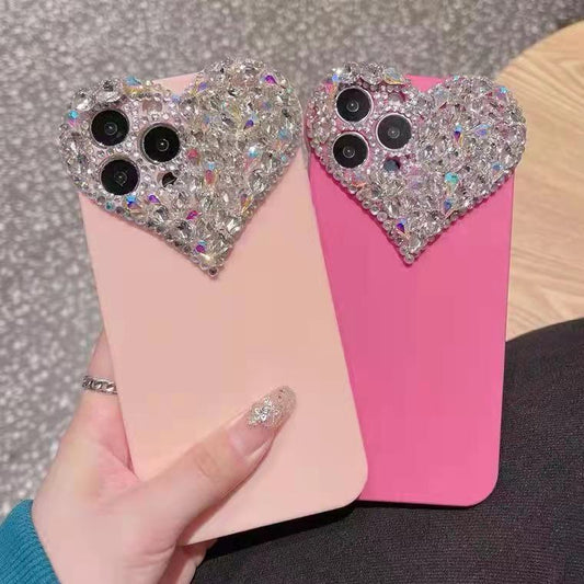 Heart Gem Silicone Diamond Phone Case