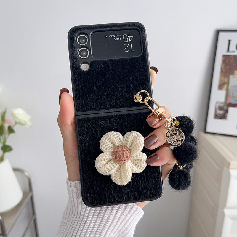 Mink plush sunflower pendant phone case