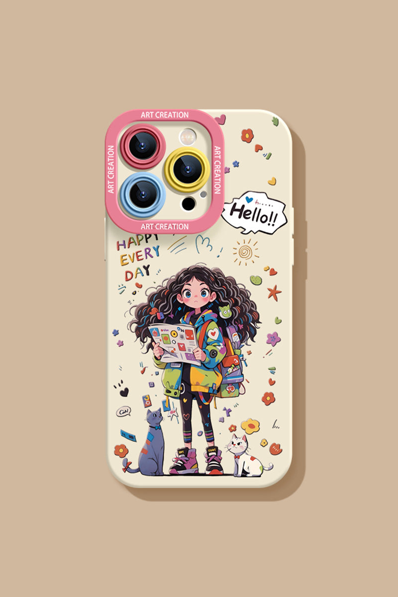 New style little girl silicone high-grade mobile phone case