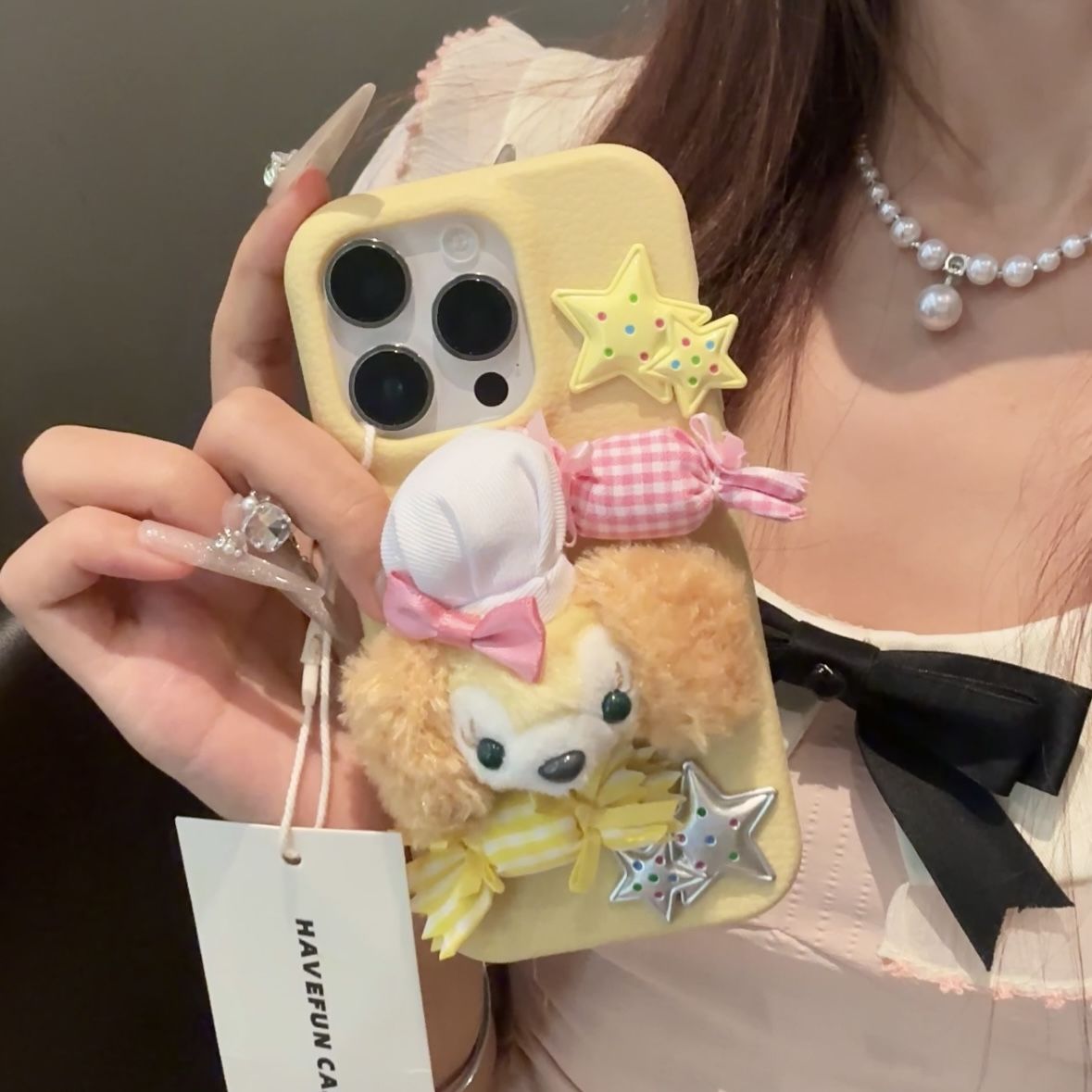 New winter plush cute biscuit soft mobile phone case