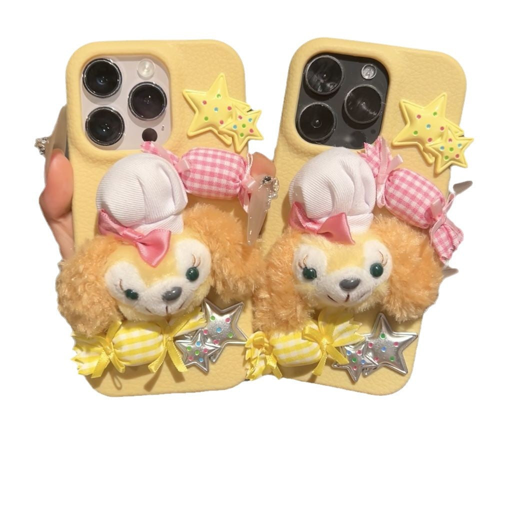 New winter plush cute biscuit soft mobile phone case