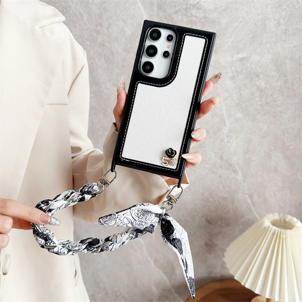 Chanel style silk scarf phone case for Samsung Galaxy S/A