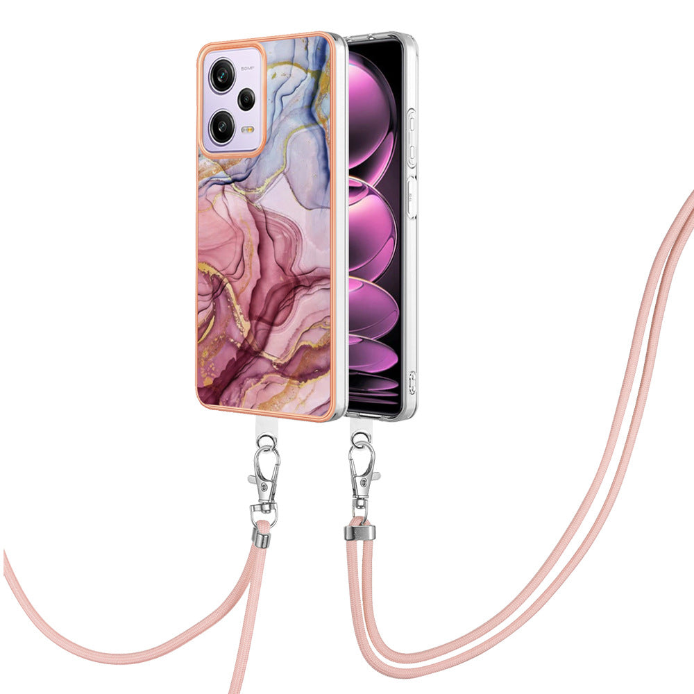 Marble double-sided film crossbody mobile phone case