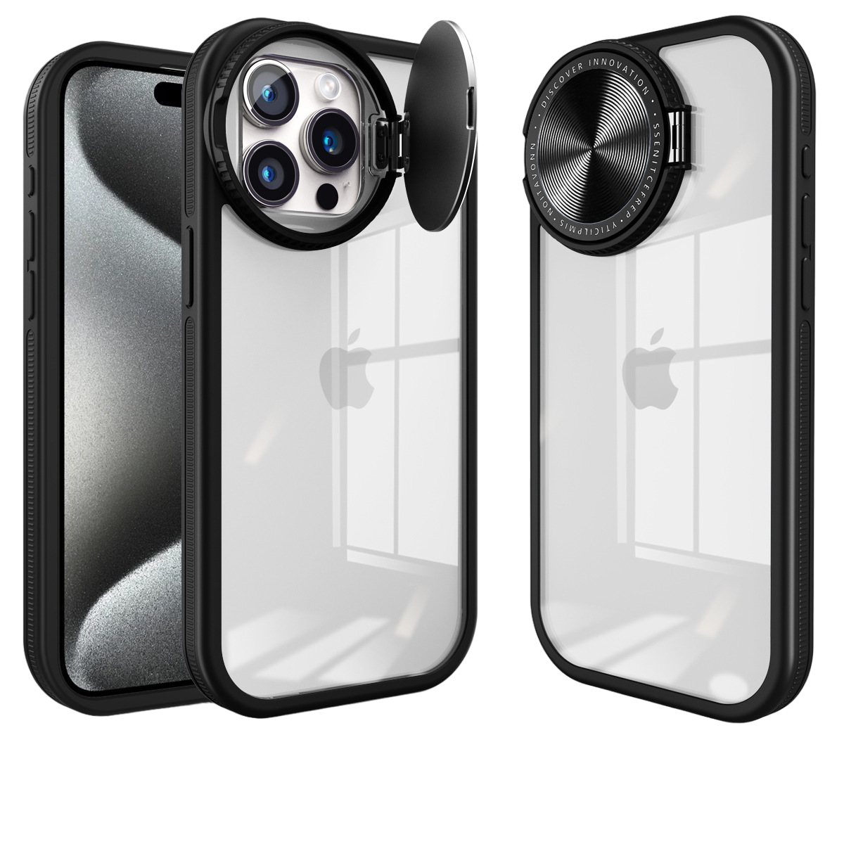 Full Coverage Lens Protection Folding Stand Case Cover for iPhone