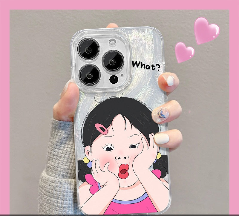 Yusha cute girl mobile phone case with stand