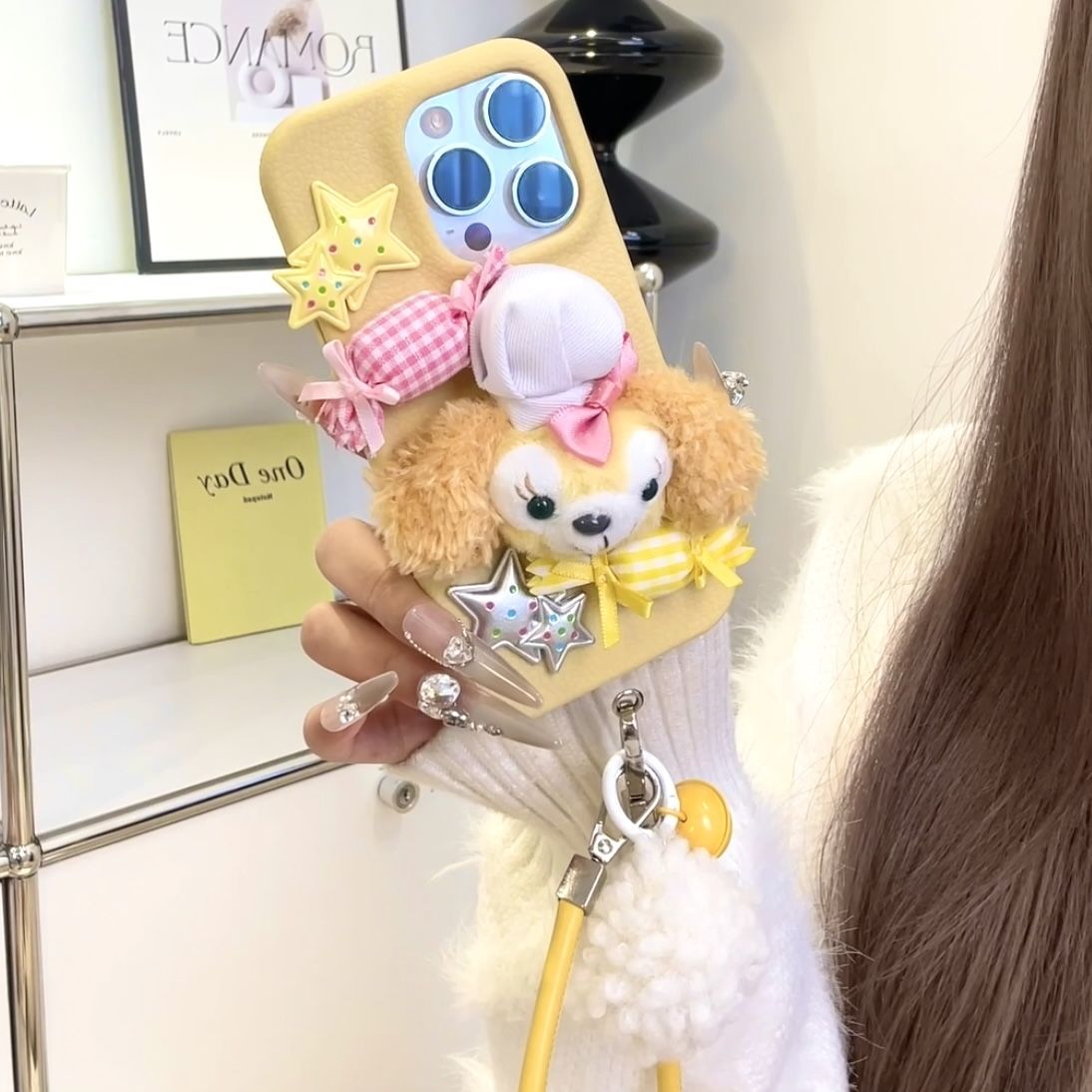 New winter plush cute biscuit soft mobile phone case