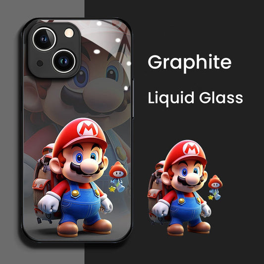 New cartoon Mario glass phone case