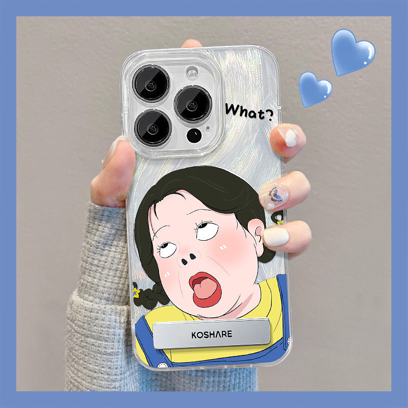 Yusha cute girl mobile phone case with stand