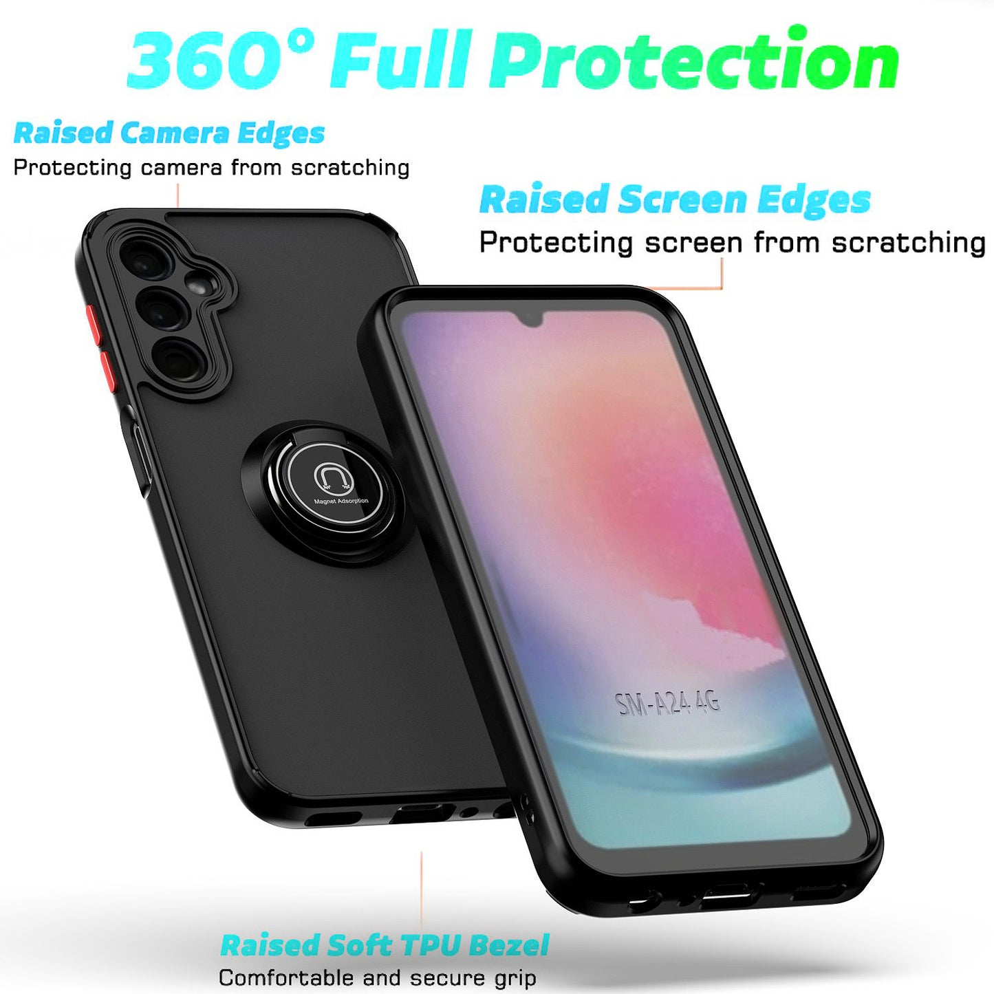 Ring anti-fall mobile phone case for Samsung A