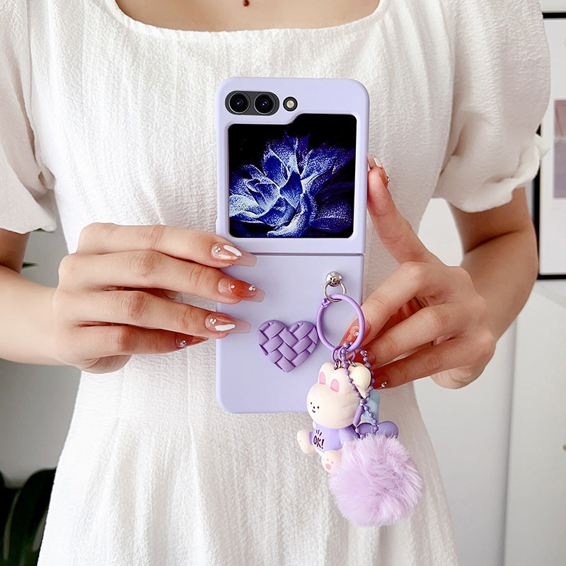 Silicone diamond heart cartoon pendant mobile phone case