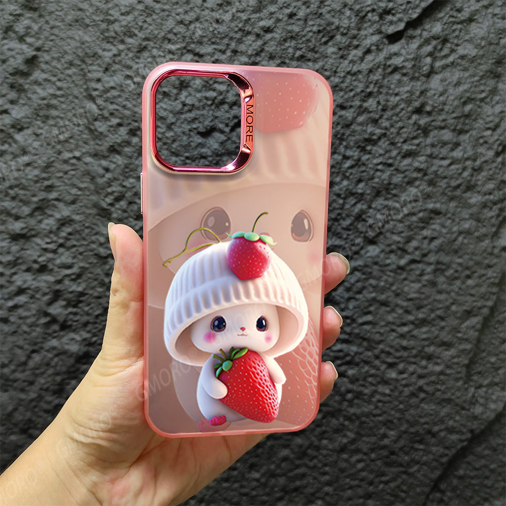 Internet celebrity style colorful silver double layer cute anti-fall mobile phone case