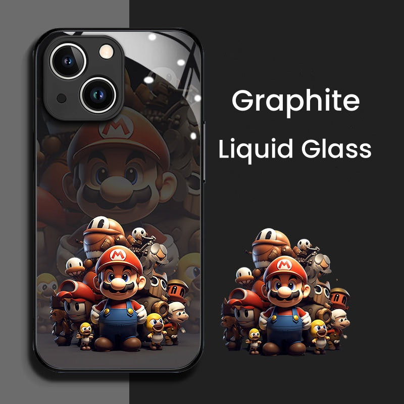 New cartoon Mario glass phone case