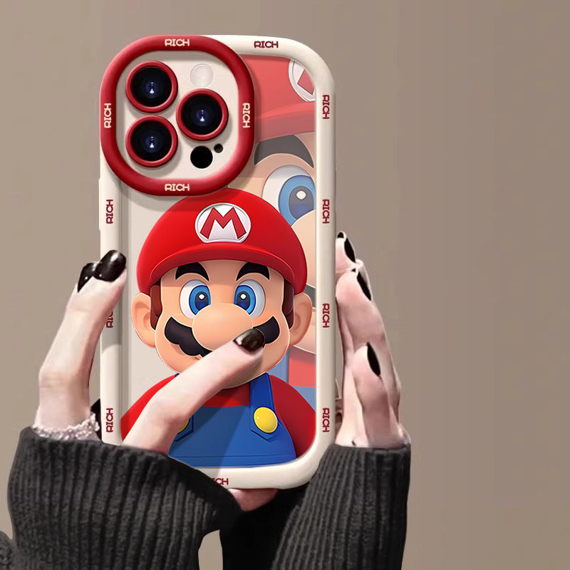 Frosted silicone cartoon Mario soft shell round lens