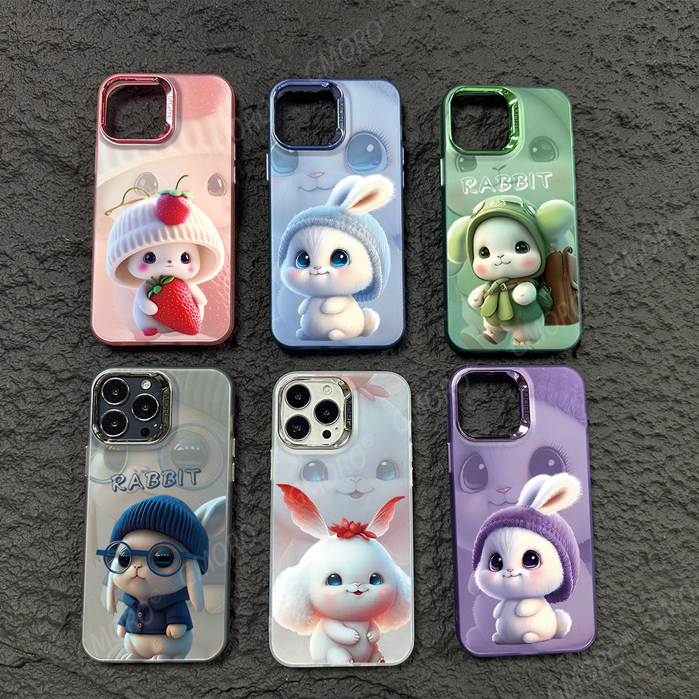 Internet celebrity style colorful silver double layer cute anti-fall mobile phone case