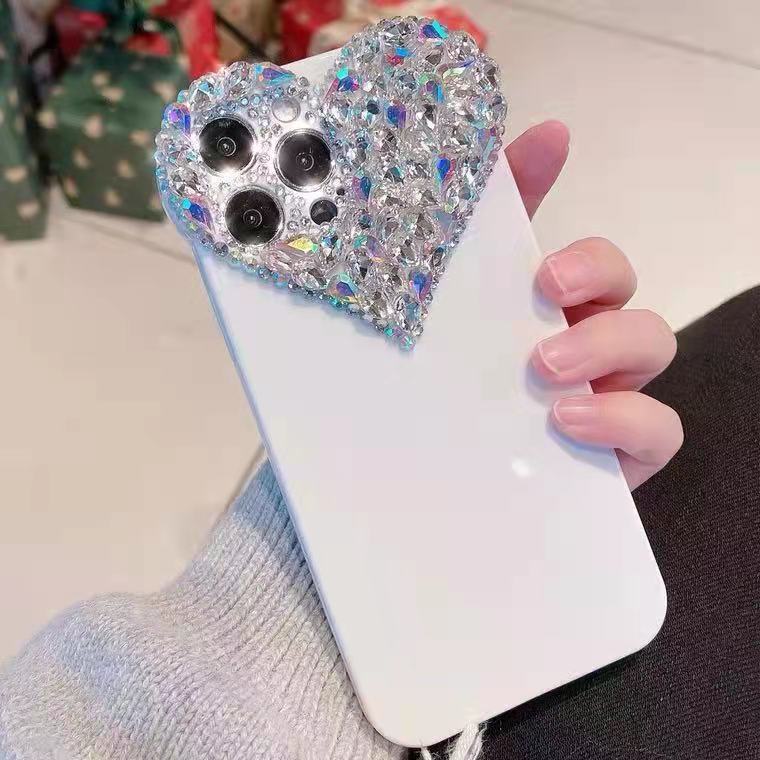 Heart Gem Silicone Diamond Phone Case