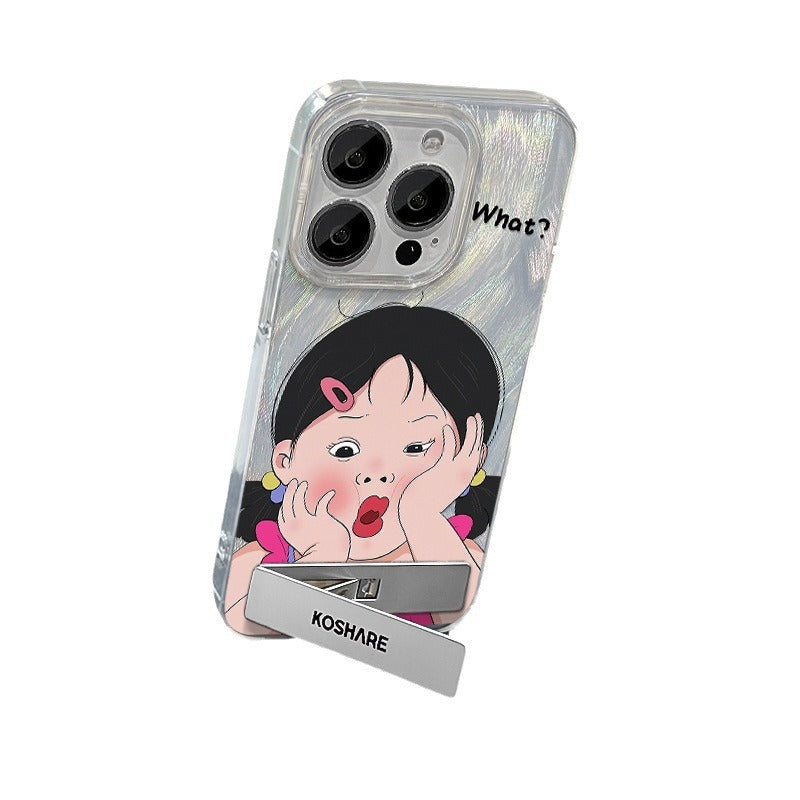 Yusha cute girl mobile phone case with stand