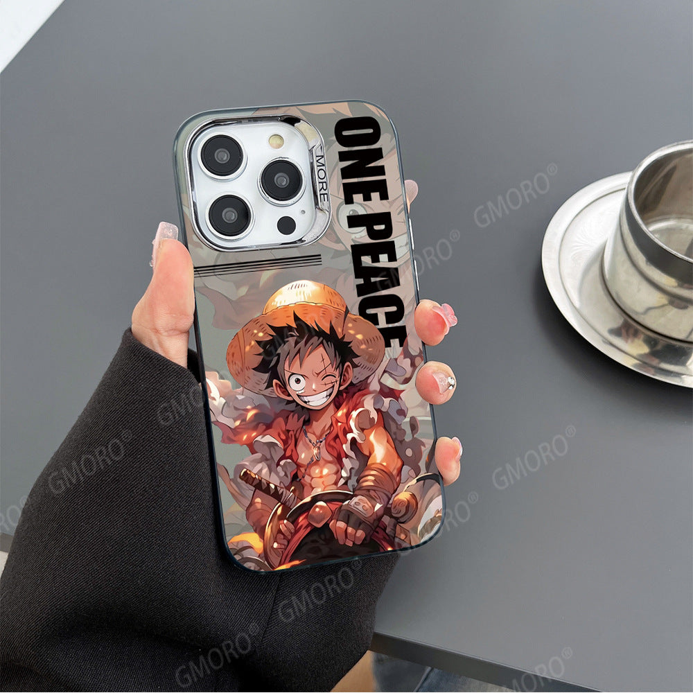 Colored silver electroplating cartoon One Piece Luffy mobile phone case