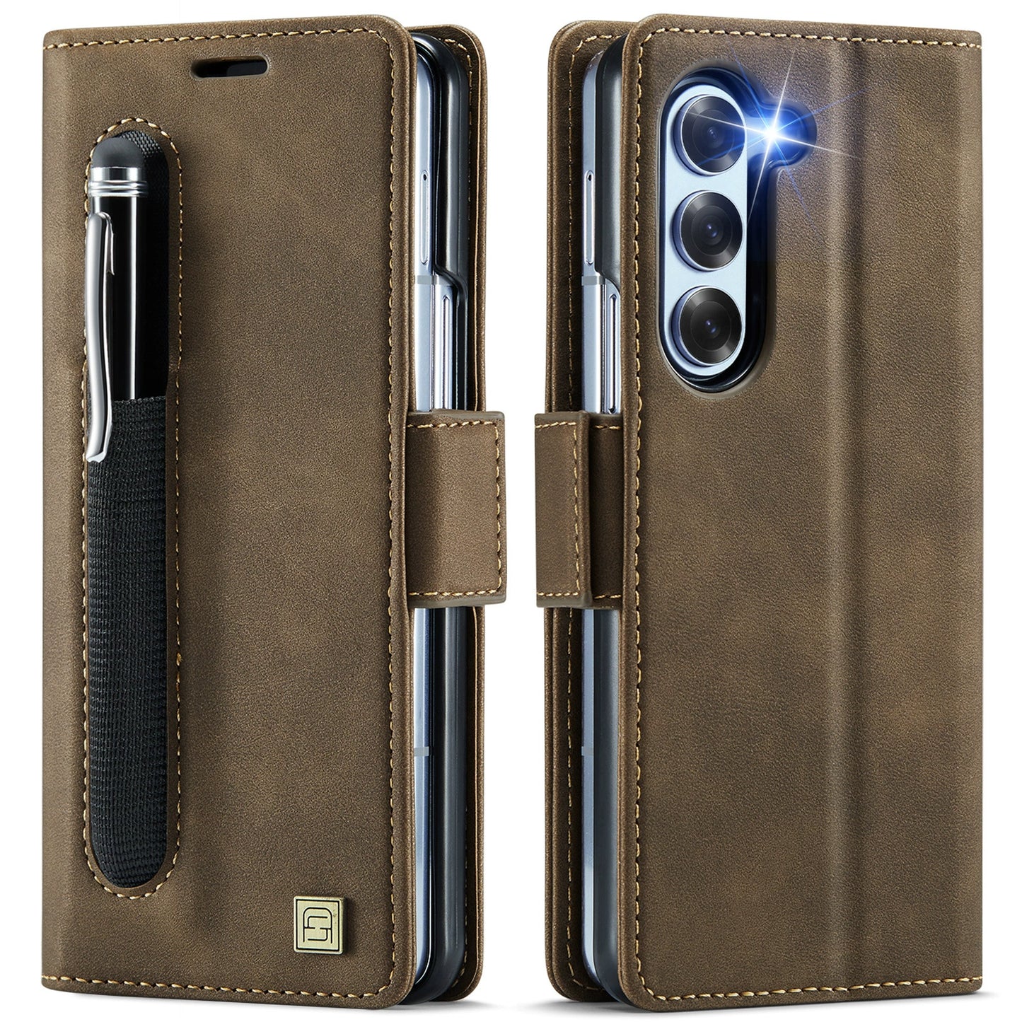 New Model For Galaxy ZFold6/5 Card Slot Leather Case Flip Cover