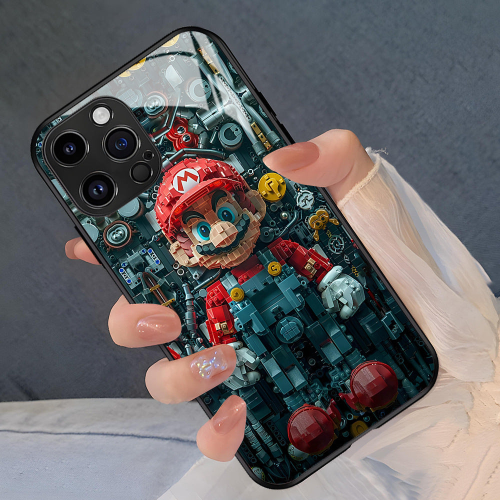 Mario Apple cartoon glass niche phone case