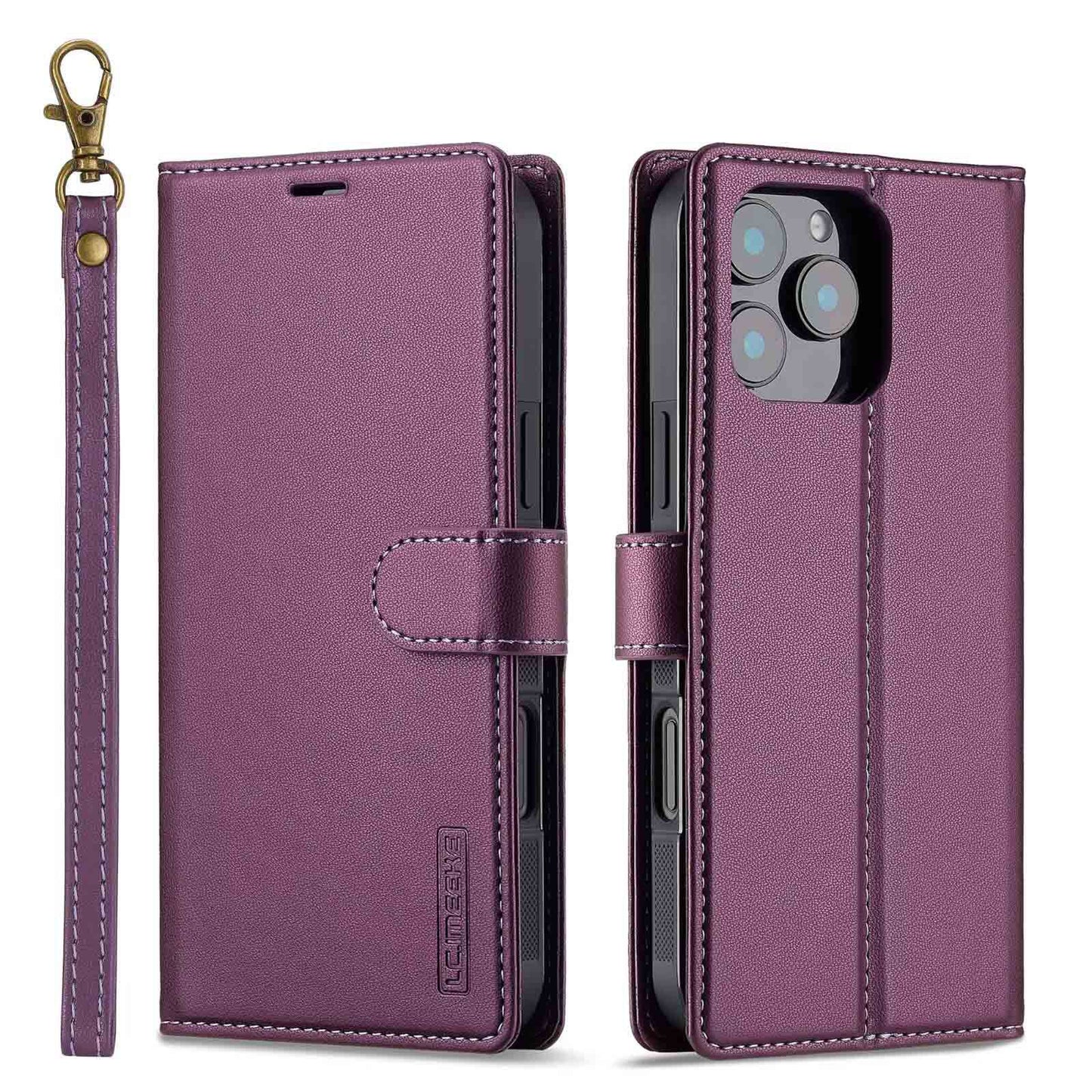 All-in-one leather flip phone case