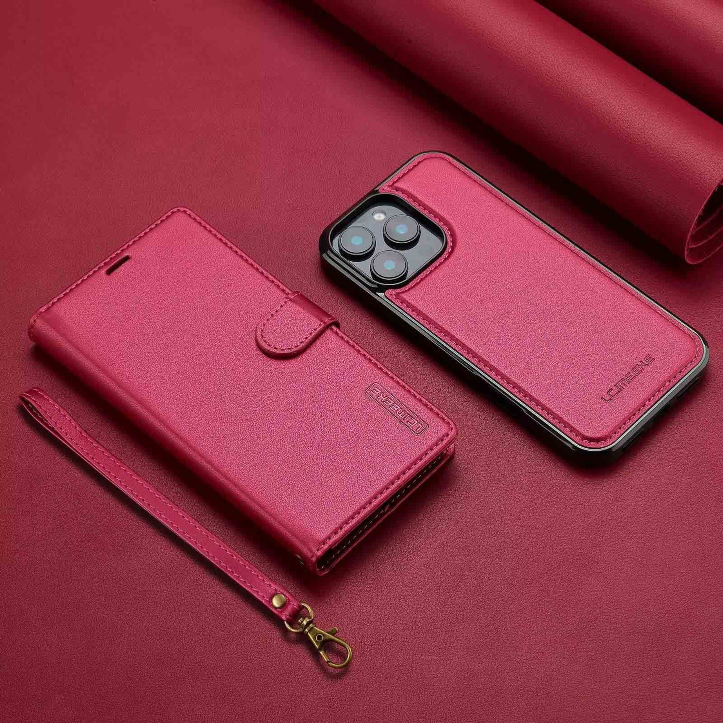 All-in-one leather flip phone case