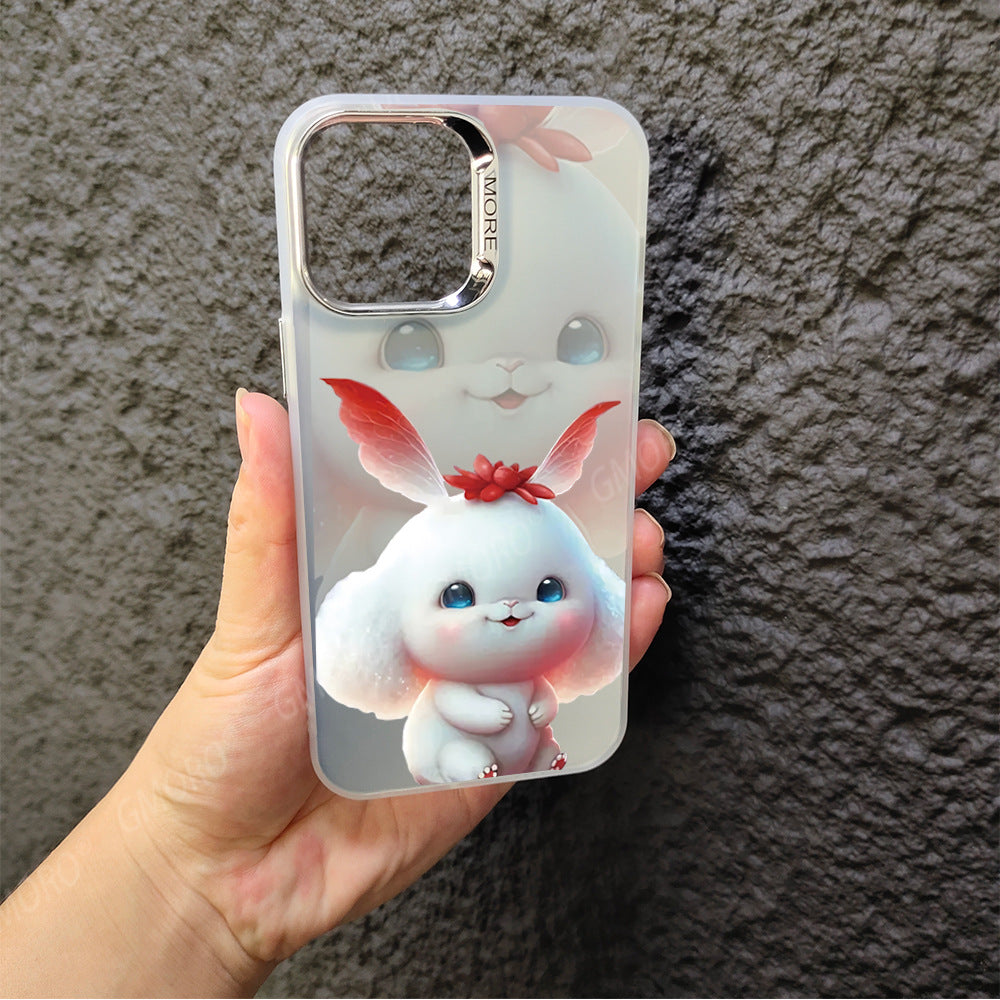 Internet celebrity style colorful silver double layer cute anti-fall mobile phone case