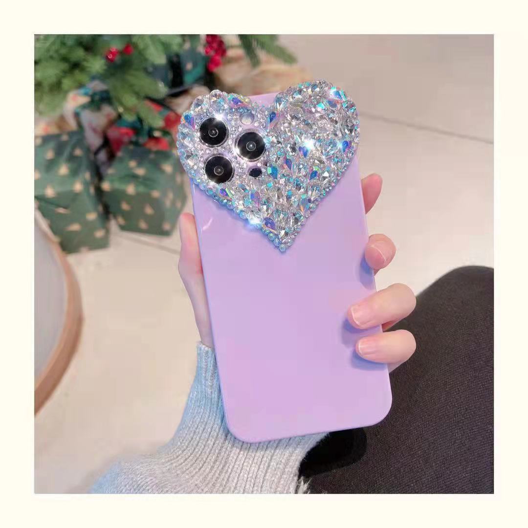 Heart Gem Silicone Diamond Phone Case