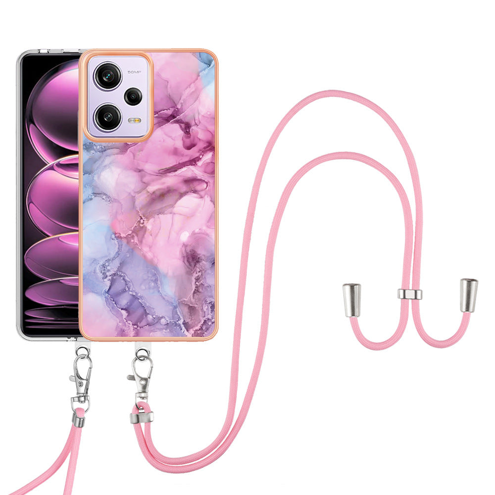 Marble double-sided film crossbody mobile phone case