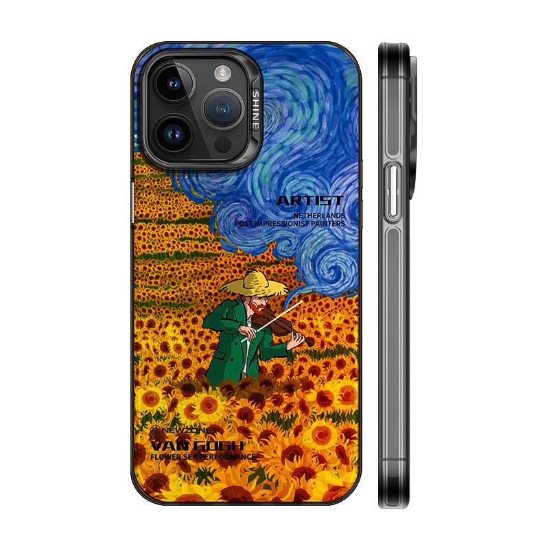 Original Van Gogh painting laser personalized anti-fall mobile phone case