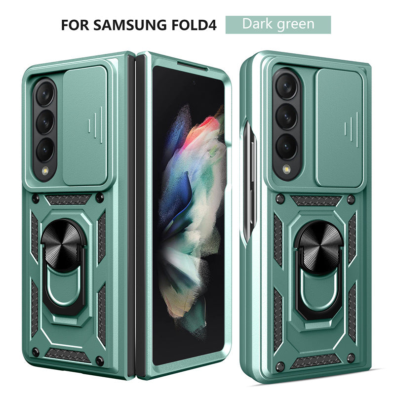 Mecha folding screen sliding window anti-fall protective mobile phone case suitable for Samsung Z Fold6/5/4