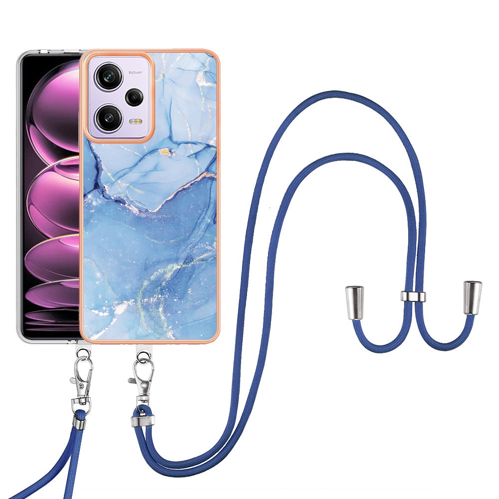 Marble double-sided film crossbody mobile phone case