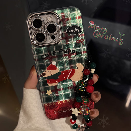 Christmas 3D Animal Cartoon Plaid Phone Case