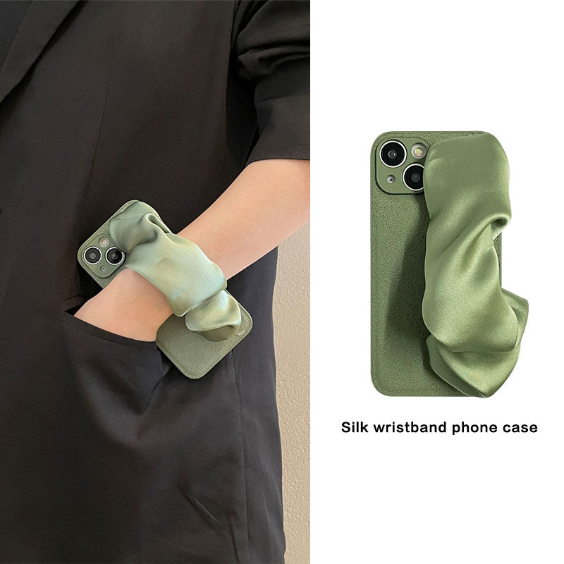 Scarf wristband crossbody strap Silicone hard shell mobile phone case