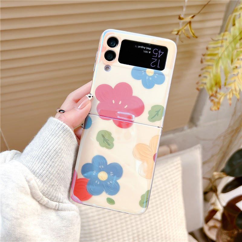 Blue light oil painting flower simple soft phone case