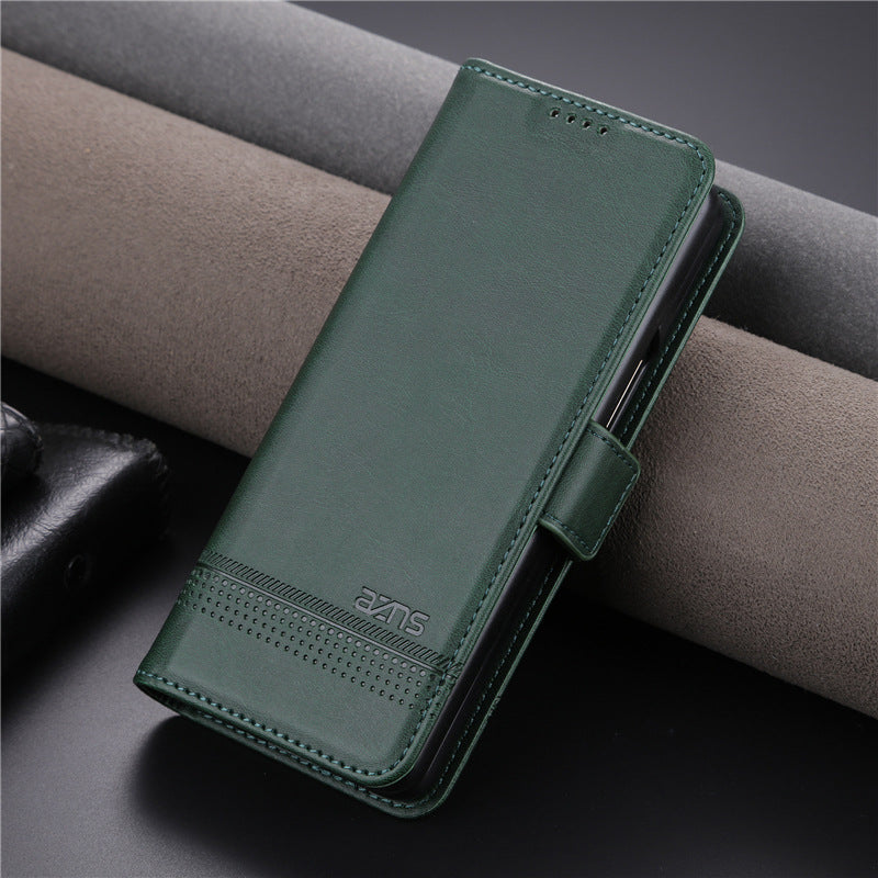 Angkop para sa Samsung z fold 3/4/5 premium genuine leather case retro business mobile phone case