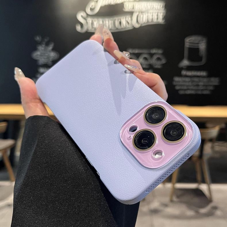 Litchi pattern borderless heat dissipation non-slip mobile phone case