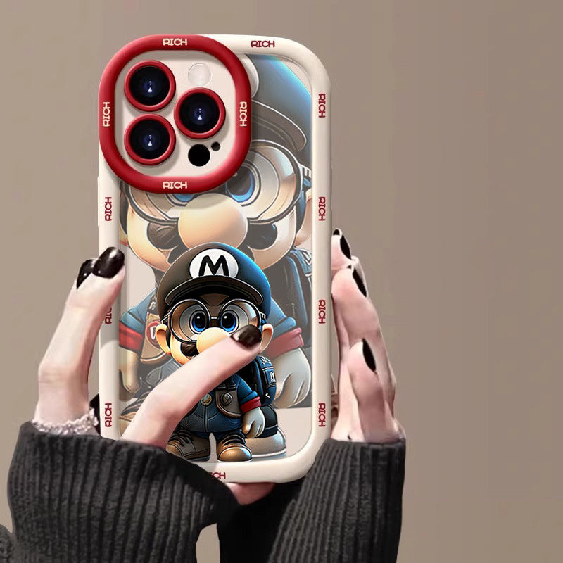 Frosted silicone cartoon Mario soft shell round lens